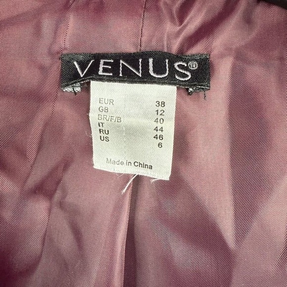 Venus Women's burgundy blazer Jacket y2k flare tails as 6 small - Picture 2 of 4